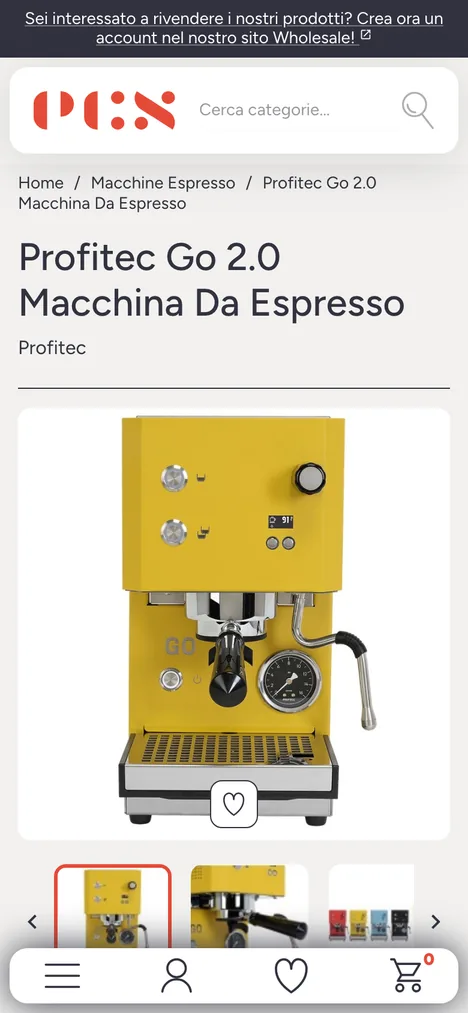 Scheda prodotto di Espresso Coffee Shop su telefono