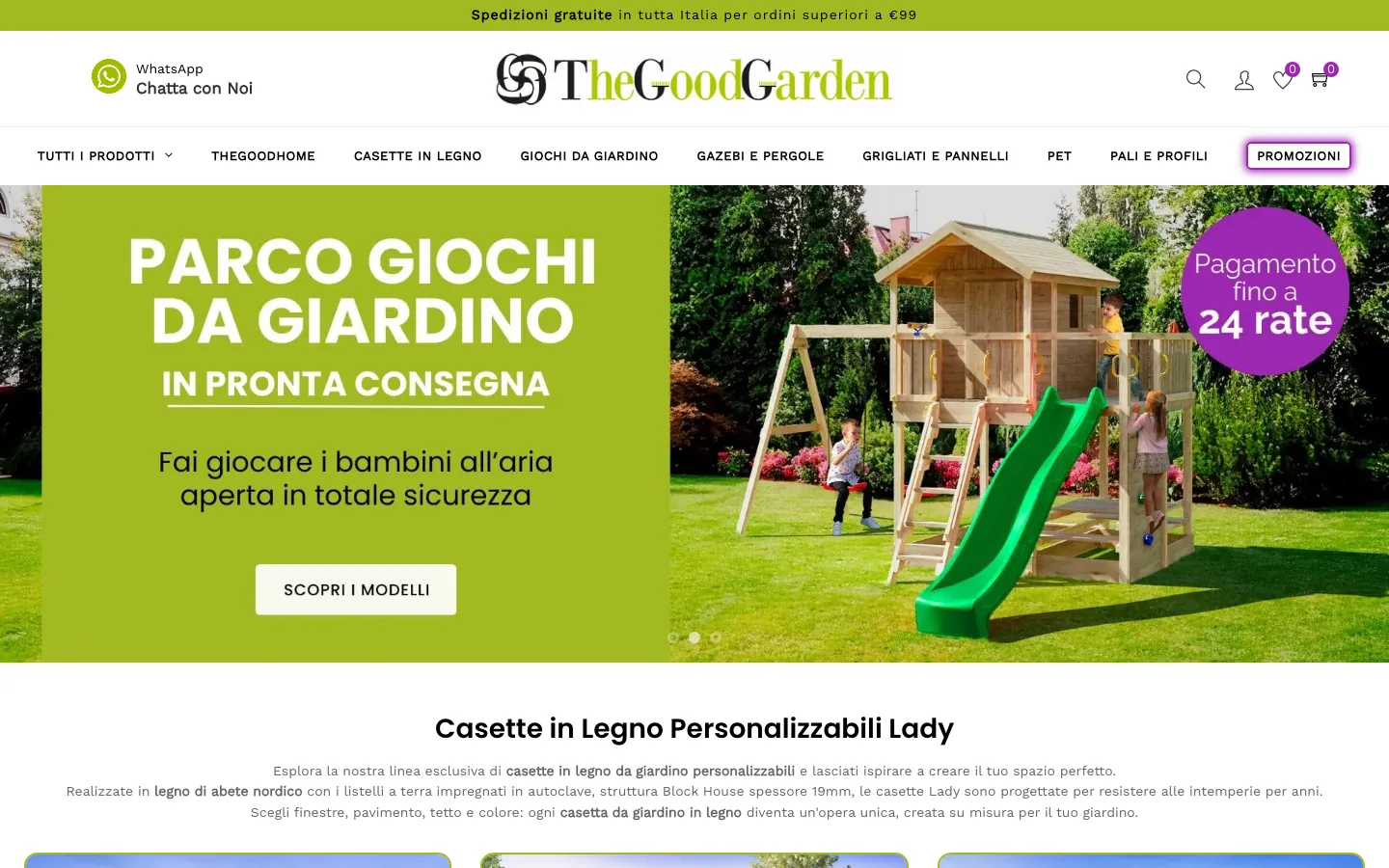 Home page di TheGoodGarden su computer