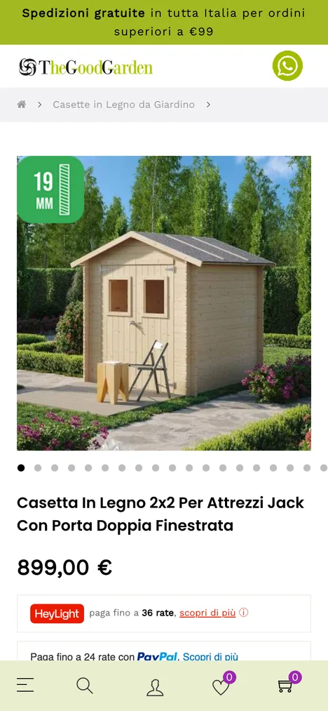 Scheda prodotto di TheGoodGarden su telefono